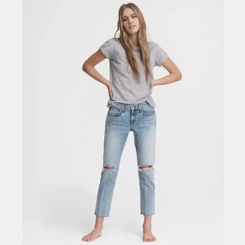 Rag & Bone Dre Low-Rise Slim Boyfriend Women's Jeans Stella Size 28
